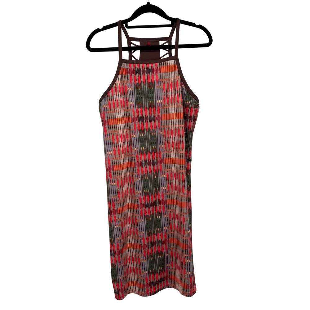 prAna Ardor Dress Women's Medium Carmine Desert Geo Print Casual‎ Stretch